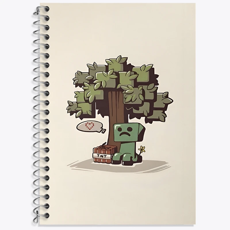 دفتر زبان 50 برگ خندالو مدل سه خط طرح ماینکرافت (Minecraft) کد F3491