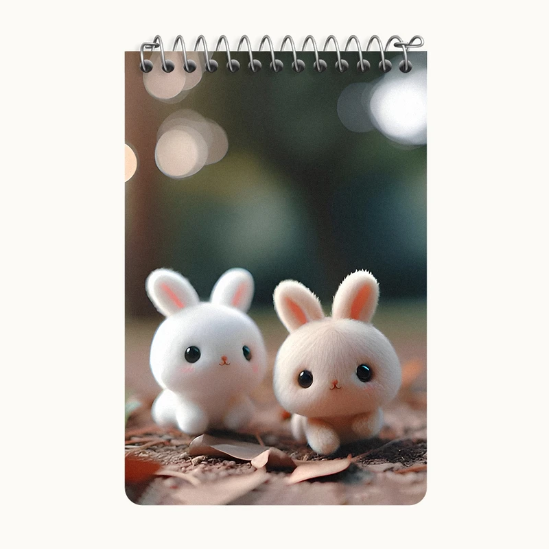 دفتر یادداشت 50 برگ خندالو طرح خرگوش های کیوت کد F8552