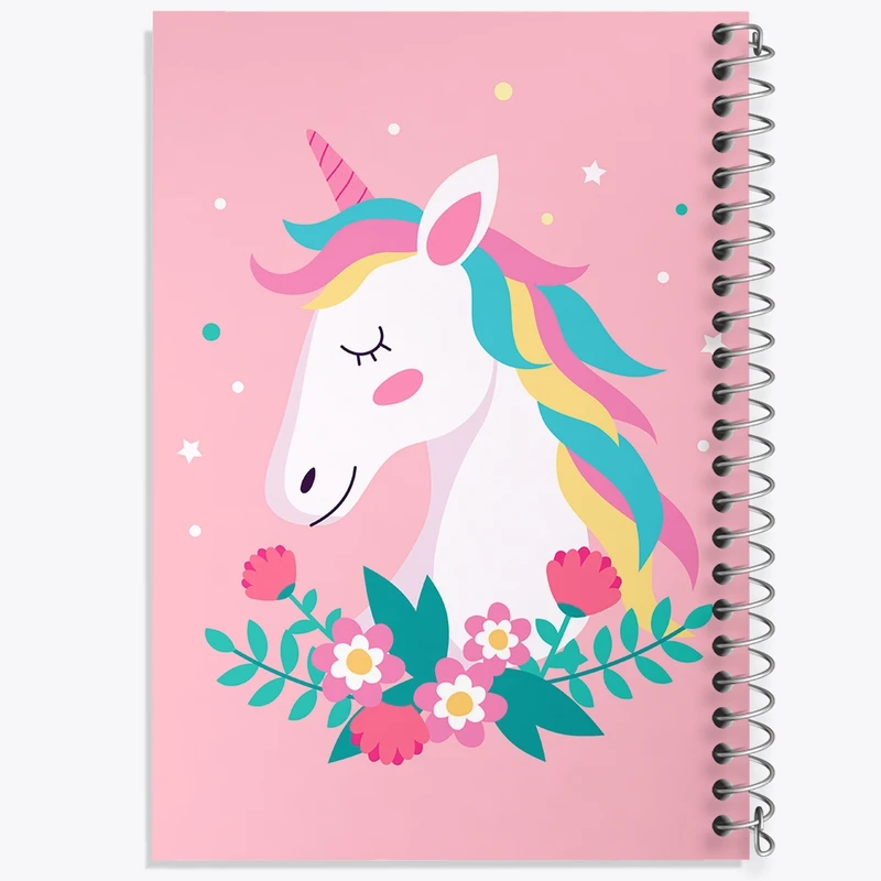 دفتر طراحی 50 برگ خندالو طرح اسب تک شاخ یونیکورن  کد 1101