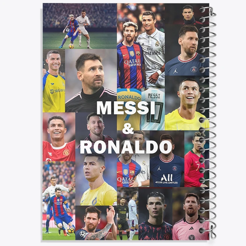 دفتر شطرنجی 50 برگ خندالو طرح مسی و رونالدو (Messi and Ronaldo) کد N9177