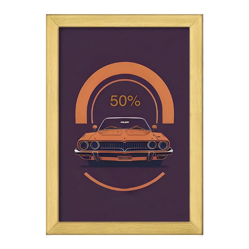 تابلو خندالو طرح ماشین کلاسیک کد F10438