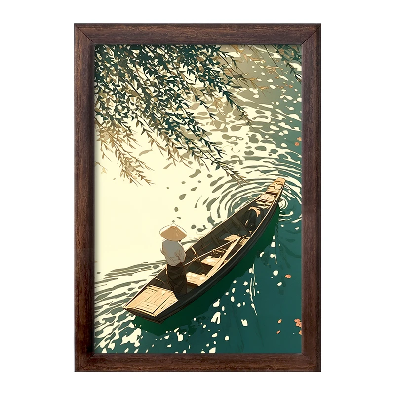 تابلو خندالو طرح قایقران و برکه کد F10972