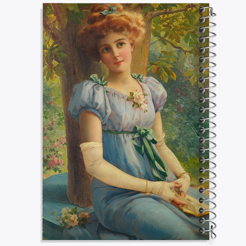 دفتر شطرنجی 50 برگ خندالو طرح نقاشی نگاهی شیرین اثر امیلی ورنون کد F12174