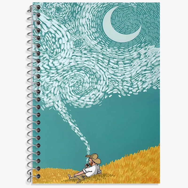 دفتر زبان دوخط 50 برگ خندالو طرح ونسان ونگوگ کد F3935