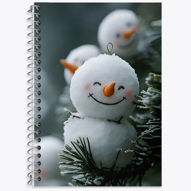 دفتر زبان 50 برگ خندالو مدل سه خط طرح آدم برفی بامزه کد F9475