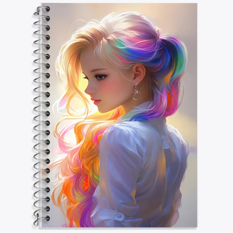 دفتر زبان 50 برگ خندالو مدل دو خط طرح دخترانه کد F12669