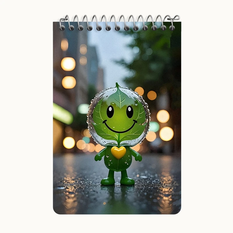 دفتر یادداشت 50 برگ خندالو طرح برگ قطره ای بامزه کد F11529