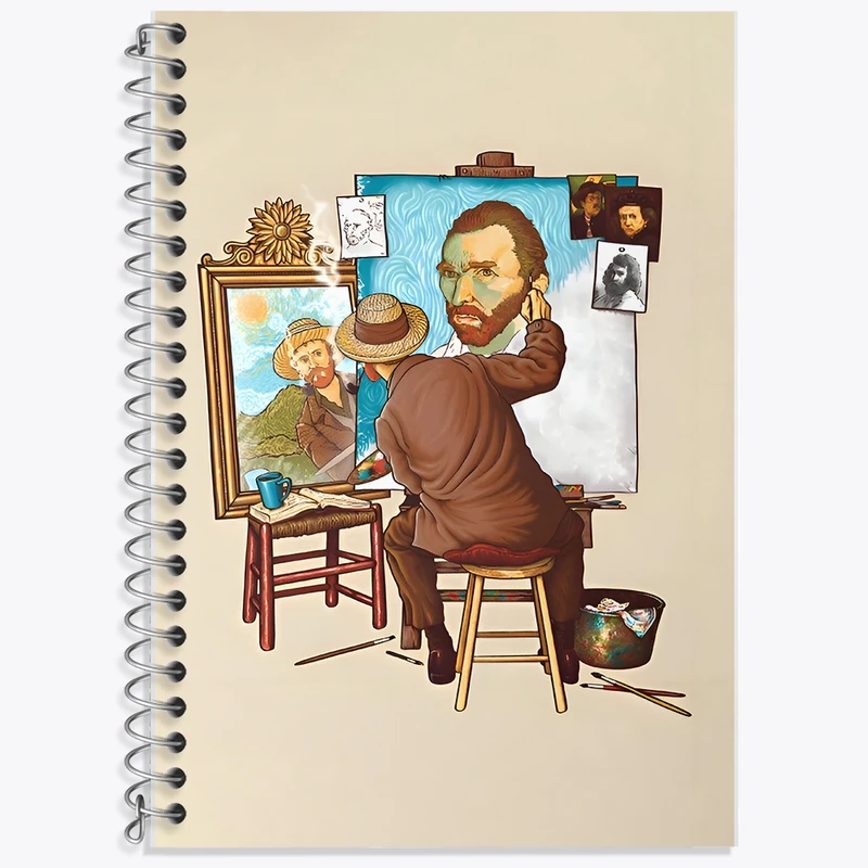 دفتر لغت 50 برگ خندالو طرح ونسان ونگوگ کد F10643