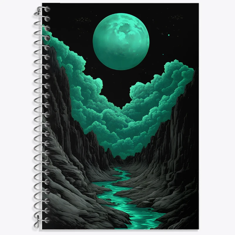 دفتر زبان 50 برگ خندالو مدل دو خط طرح ماه (Moon) کد F11613