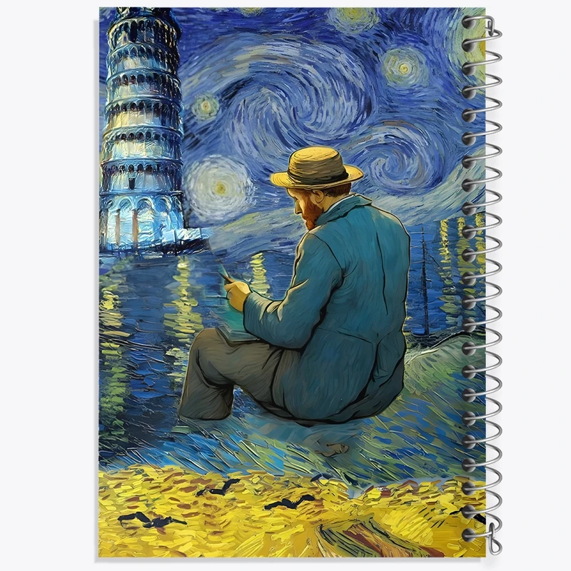 دفتر طراحی 50 برگ خندالو طرح ونسان ونگوگ کد F8783