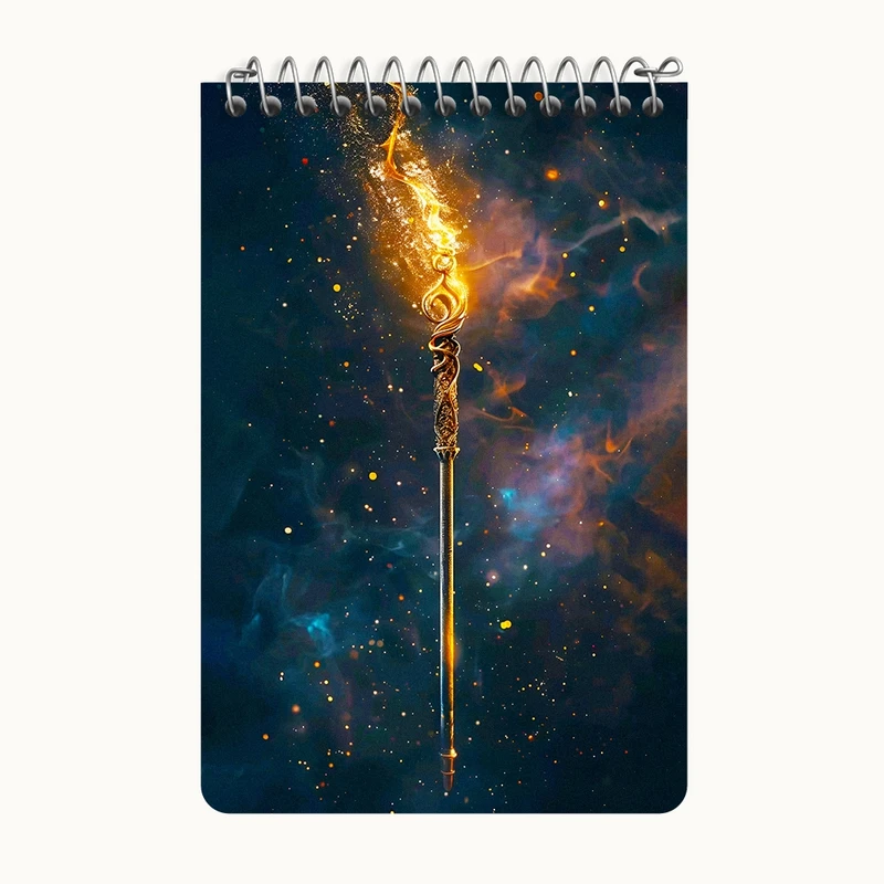 دفتر یادداشت 50 برگ خندالو طرح عصای هری پاتر (Harry Potter) کد F10003