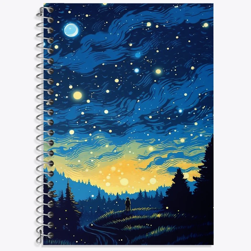 دفتر لغت 50 برگ خندالو طرح شب پرستاره کد F2944