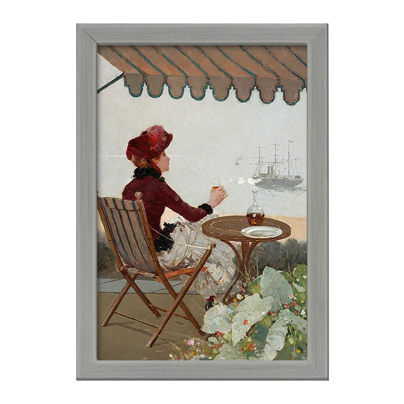 تابلو خندالو طرح نقاشی کافه ساحلی اثر ژان برو کد F12349