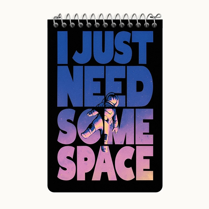 دفتر یادداشت 50 برگ خندالو طرح I Just Need Some Space کد F10099
