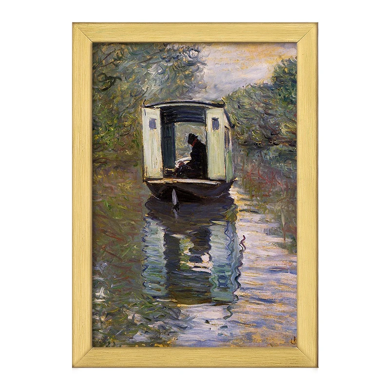 تابلو خندالو طرح نقاشی قایق استودیو اثر کلود مونه کد F12503