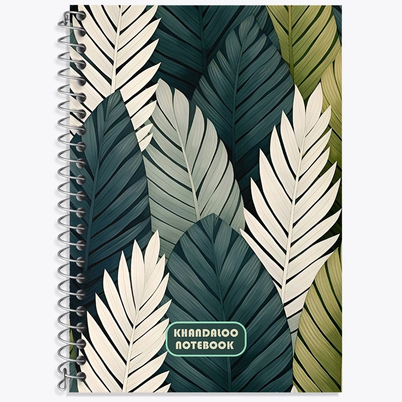 دفتر زبان 50 برگ خندالو مدل سه خط طرح پترن برگ کد N6096