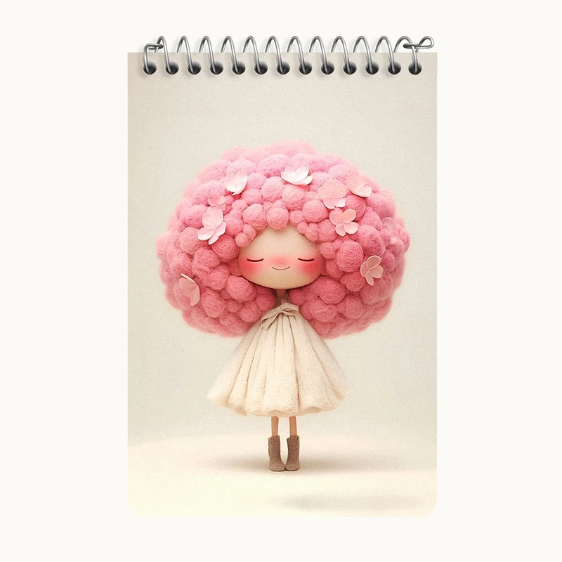 دفتر یادداشت 50 برگ خندالو طرح دخترانه کیوت کد F5156