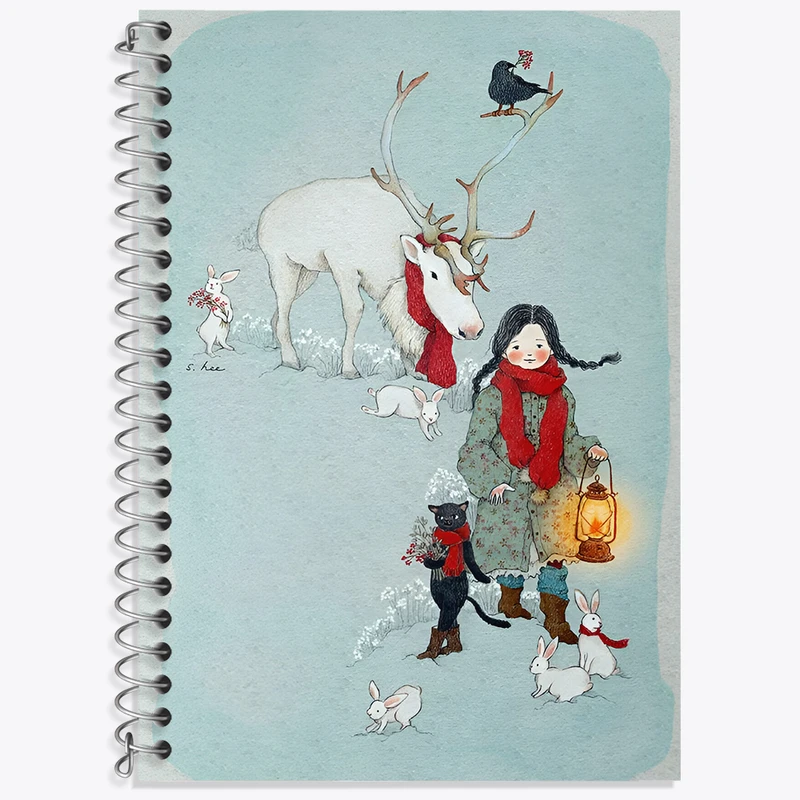 دفتر زبان 50 برگ خندالو مدل دو خط طرح دخترانه فانتزی کد N8438