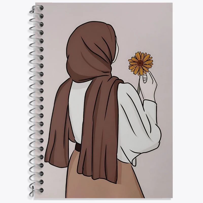 دفتر زبان 50 برگ خندالو مدل سه خط طرح دخترانه مینیمال کد F4206