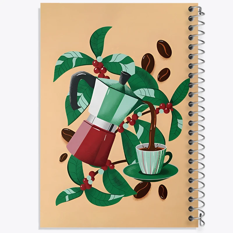 دفتر مشق 50 برگ خندالو طرح موکاپات قهوه کد F11694