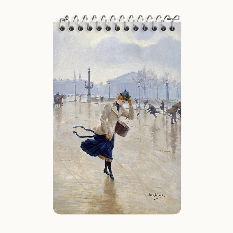 دفتر یادداشت 50 برگ خندالو طرح نقاشی روز بادی، میدان د لا کنکورد اثر ژان برو کد F12346