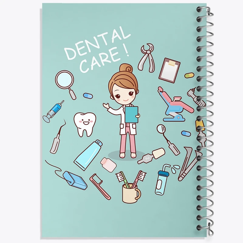 دفتر طراحی 50 برگ خندالو طرح دندان و دندان پزشکی کودکانه کد 36692