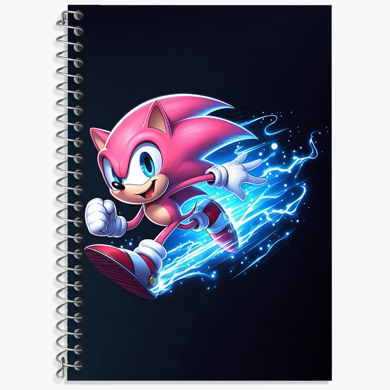 دفتر زبان 50 برگ خندالو مدل دو خط طرح سونیک (Sonic) کد N6738