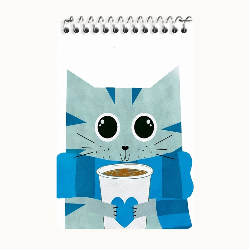 دفتر یادداشت 50 برگ خندالو طرح گربه کیوت کد F4874