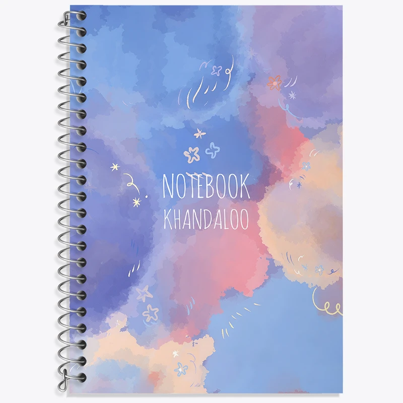 دفتر زبان دوخط 50 برگ خندالو طرح آسمان رنگی کد N7894