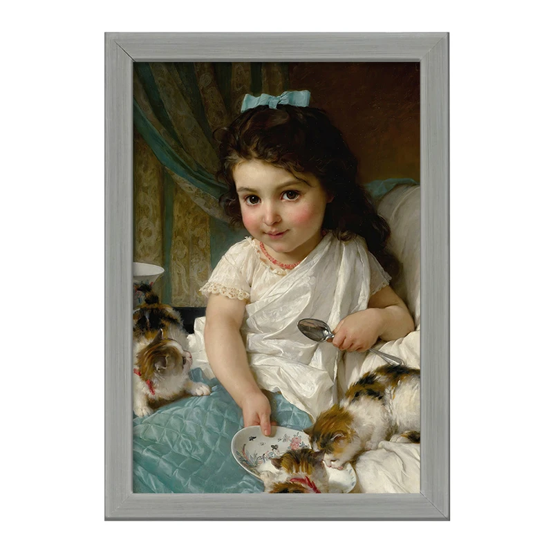 تابلو خندالو طرح نقاشی غذای صبح اثر امیل مونیر کد F12341