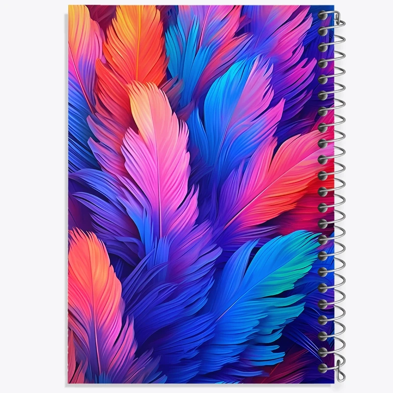 دفتر طراحی 50 برگ خندالو طرح پرهای رنگی کد N6769