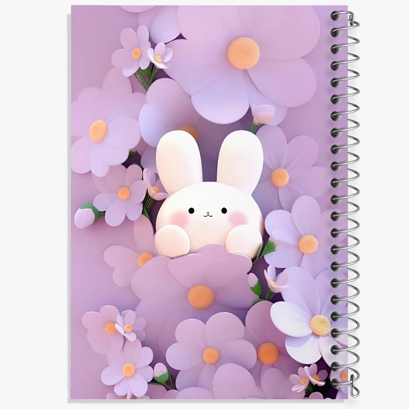 دفتر طراحی 50 برگ خندالو طرح خرگوش کیوت کد N3500