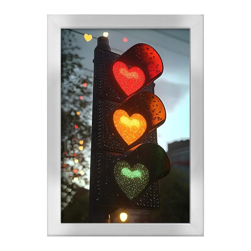 تابلو خندالو طرح چراغ راهنمایی و رانندگی قلبی کد F9936