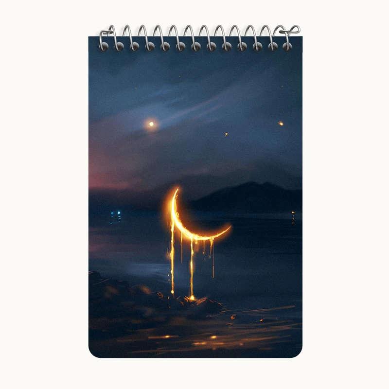 دفتر یادداشت 50 برگ خندالو طرح ماه (Moon) کد F12558