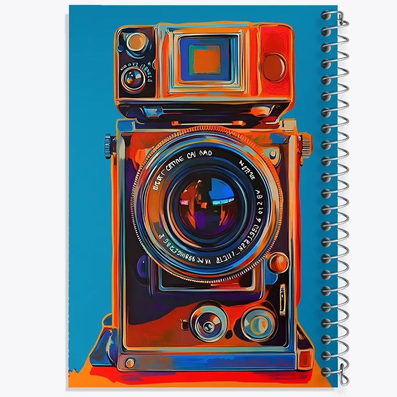 دفتر ژورنال نویسی 50 برگ خندالو مدل نقطه ای طرح دوربین عکاسی کد F9830
