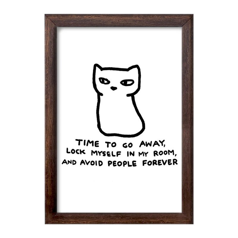 تابلو خندالو طرح گربه اجتماع گریز کد 29298