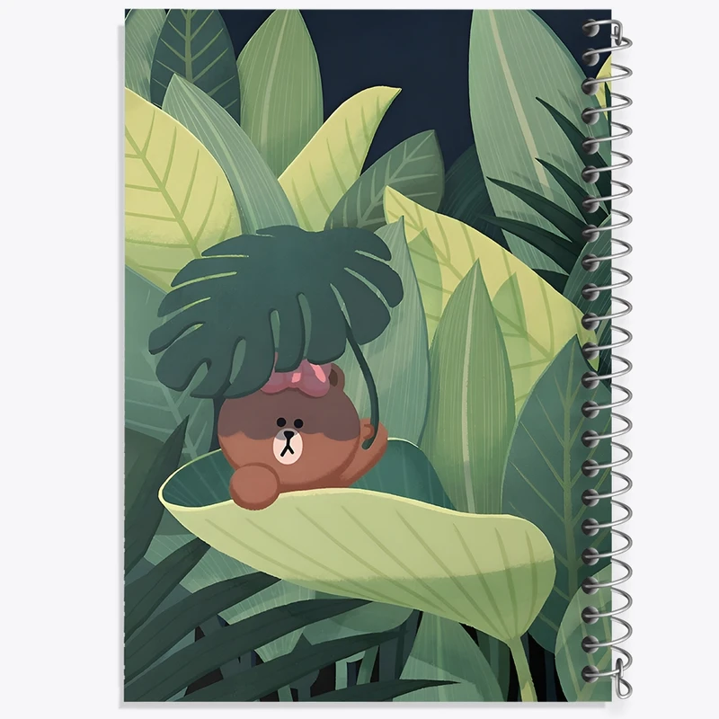 دفتر طراحی 50 برگ خندالو طرح خرس کیوت کد N5104