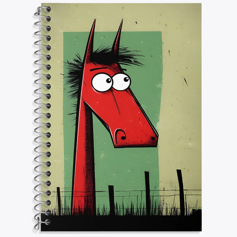 دفتر زبان دوخط 50 برگ خندالو طرح اسب بانمک کد N7097