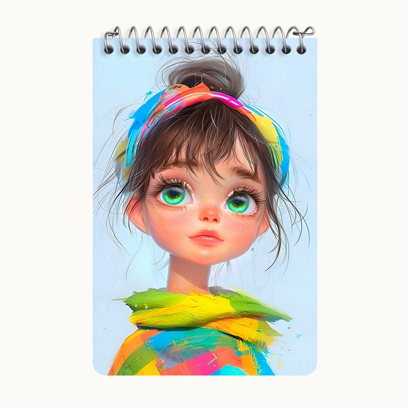 دفتر یادداشت 50 برگ خندالو طرح دخترانه کیوت کد F6540