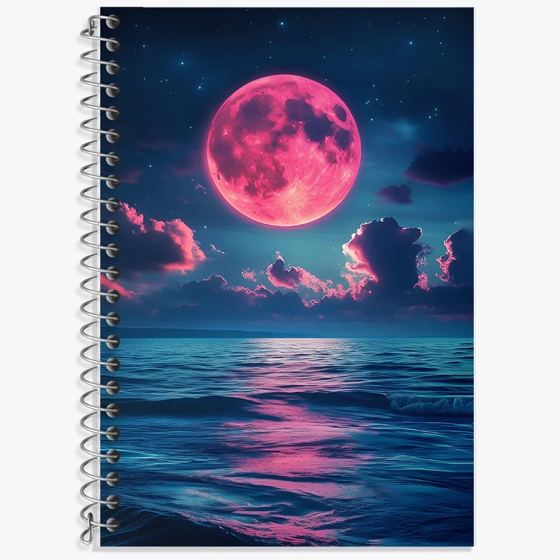 دفتر لغت 50 برگ خندالو طرح ماه و دریا کد F11800