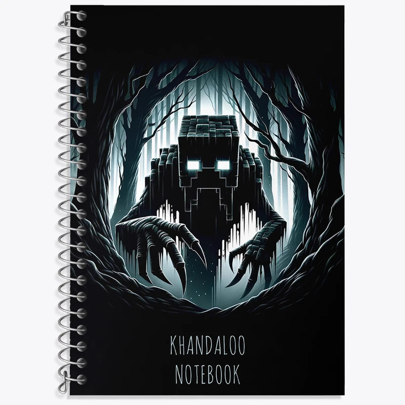 دفتر زبان 50 برگ خندالو مدل دو خط طرح بازی ماینکرافت (Minecraft) کد N8731