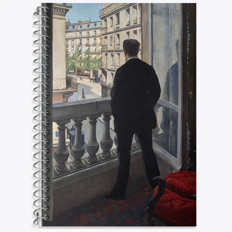 دفتر نت موسیقی 50 برگ خندالو طرح نقاشی مرد جوان در کنار پنجره‌ اثر گوستاو کایبوت کد F12337