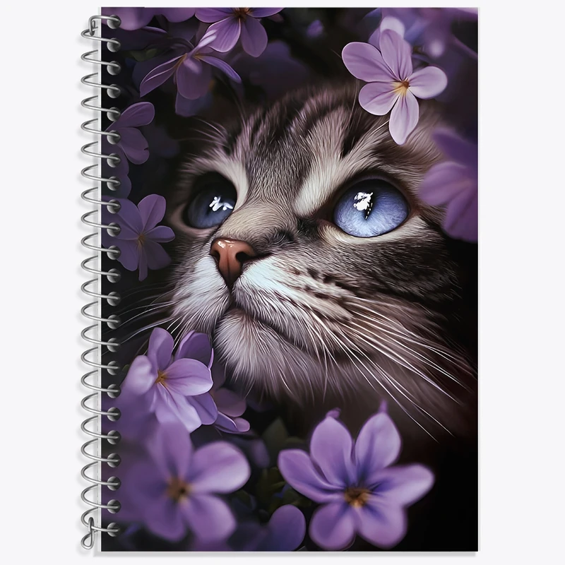 دفتر زبان 50 برگ خندالو مدل سه خط طرح گربه کد F9924