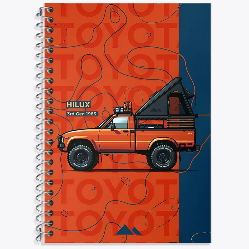 دفتر زبان 50 برگ خندالو مدل دو خط طرح هایلوکس (Hilux) کد F14167