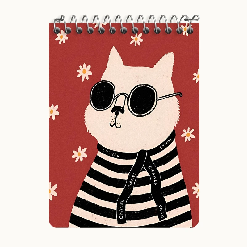 دفتر یادداشت 50 برگ خندالو طرح گربه بامزه کد N6250