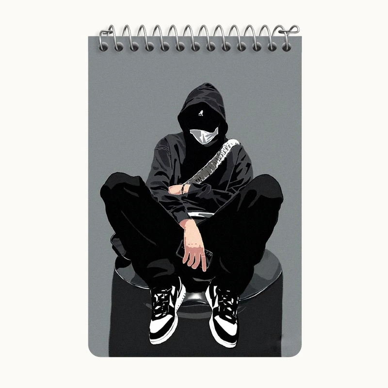 دفتر یادداشت 50 برگ خندالو طرح پسرانه مینیمال کد F3235