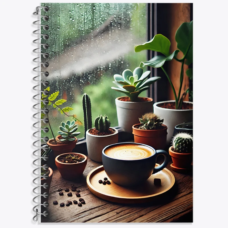 دفتر زبان 50 برگ خندالو مدل دو خط طرح فنجون قهوه  کد F10411