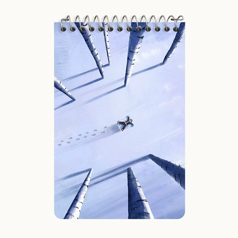 دفتر یادداشت 50 برگ خندالو طرح جنگل برفی کد F8717