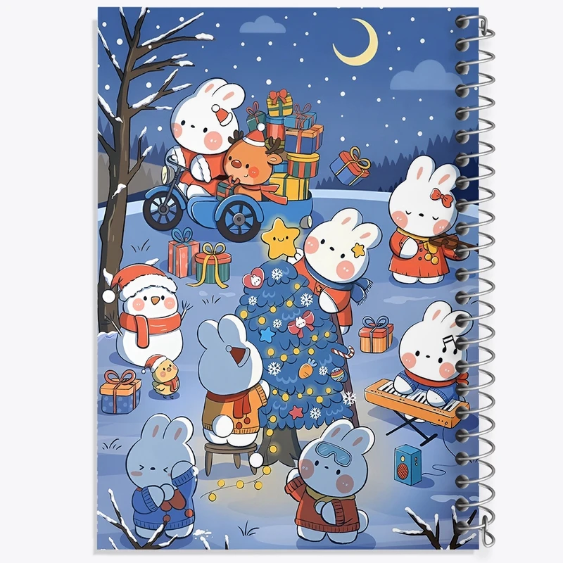 دفتر ژورنال نویسی 50 برگ خندالو مدل نقطه ای طرح خرگوش های بامزه کد F8747