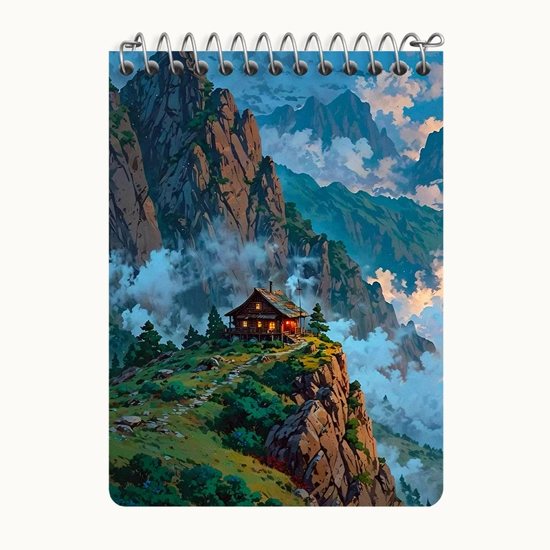 دفتر یادداشت 50 برگ خندالو طرح طبیعت کوهستانی کد N7499